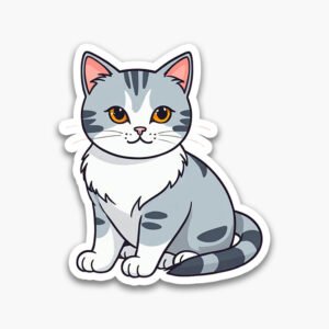 Cat Outline Stickers – High-Quality PNG Pack