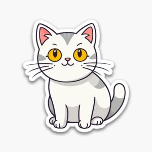 Cat Lover Stickers – Digital Minimal Art PNG Pack