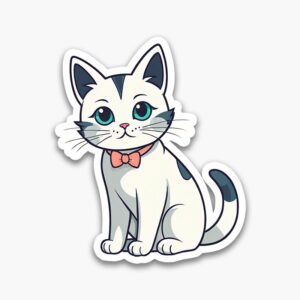 Cat PNG Sticker Pack – Aesthetic Minimalist Design