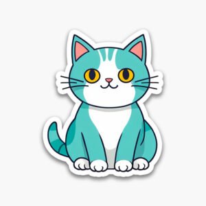 Hand-Drawn Cat Stickers – Cute Digital Outline Pack