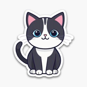 Kawaii Cat Sticker Sheet – Transparent PNG Files