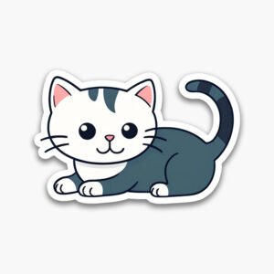 Cat Digital Stickers – 6 High-Quality PNG Illustrations