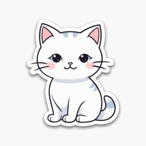 Whimsical Cat Stickers – 6 Digital PNG Files