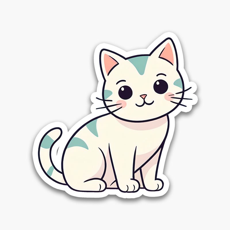 Minimal Cat Outline Stickers – Transparent PNG Set