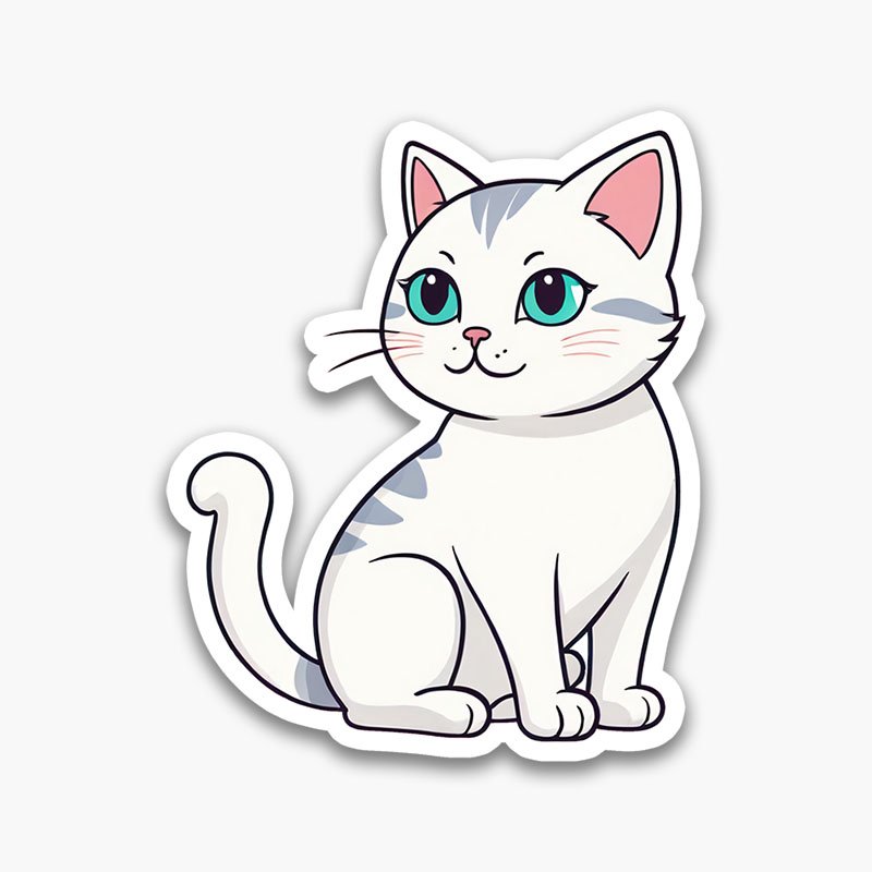 Cute Cat Art Stickers – Instant PNG Download