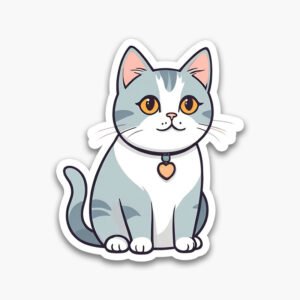 Digital Cat Sticker Set – Cute Outline & Color Designs