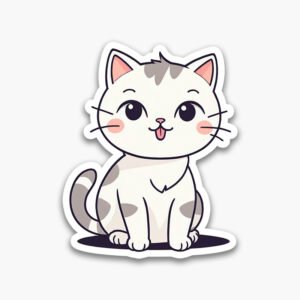 Cat Outline Art Stickers – Premium Aesthetic Pack