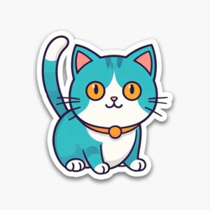 Cozy Cat PNG Pack – Cute Minimalist Sticker Download