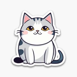 Cute Cat Digital Art – Premium Sticker Collection