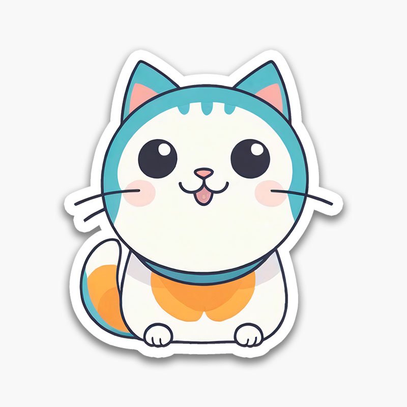 Happy Cat Sticker Pack – 6 Digital PNG Illustrations