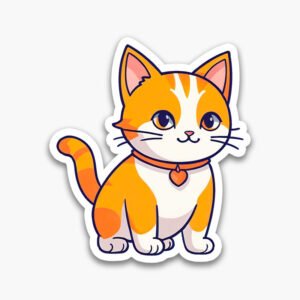 Cartoon Cat Art Stickers – Instant Digital Files