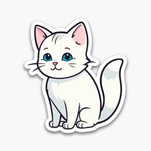 Cat Face PNG Stickers – Minimalist Outline Pack