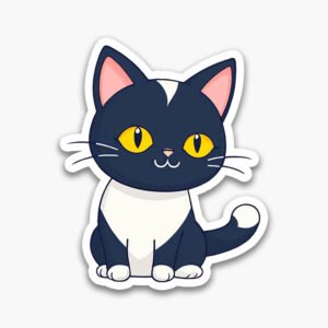 Relaxed Cat Stickers – Cute Digital Aesthetic Art