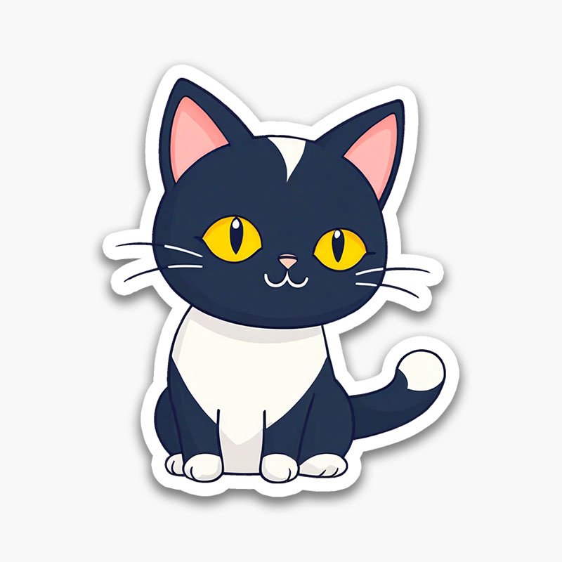 Relaxed Cat Stickers – Cute Digital Aesthetic Art