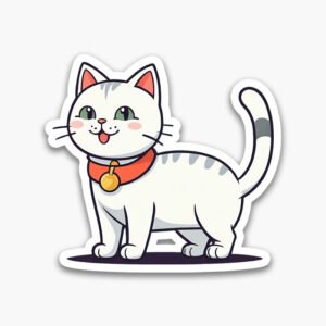 Hand-Drawn Cat PNG Stickers – Kawaii Digital Files