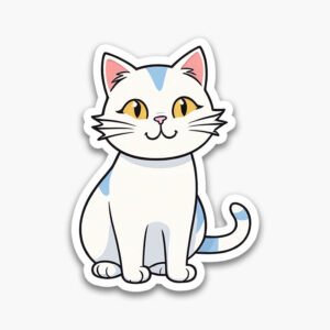 Lovely Cat PNG Stickers – Minimal & Clean Design