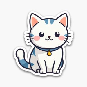 Adorable Cat Sticker Sheet – Digital Art PNG Files