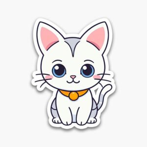 Aesthetic Cat PNG Stickers – 6 High-Res Files