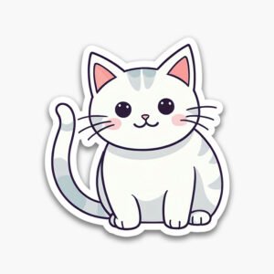 Lovely & Instant! 6 premium cat PNG stickers, minimalist art style. Digital download perfect for crafts, scrapbooks & creative use.