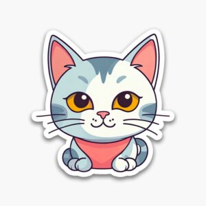 Quick & Sweet! Download 6 adorable cat PNG stickers now. Transparent background, minimalist outline design, premium digital files.