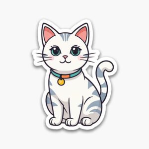 Cute & Ready! Premium cat stickers in PNG format. 6 minimal designs with outlines. Download instantly and start creating today!