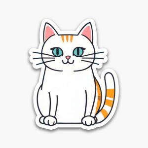 Bright & Cute! 6 minimal cat stickers in PNG format. Perfect for planners, digital journals, and creative cat lovers. Instant download!