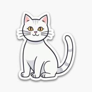 Fast & Lovely! Get 6 aesthetic cat stickers instantly. PNG format with transparent background. Ideal for scrapbooks and planners.
