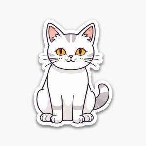 Easy & Stylish! 6 cat stickers in PNG format—minimalist and adorable. Perfect for journaling, printing, or digital art.
