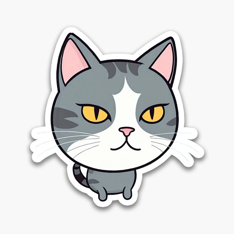 Adorable & Clean! Minimal cat sticker bundle—6 transparent PNGs for instant download. Perfect for crafts, planners & more.