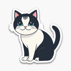 Playful & Quick! Cute cat sticker PNG set—6 minimalist designs. Instant download for planners, journals & digital art.