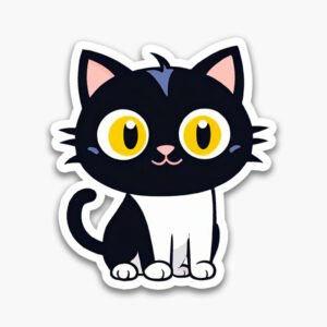 Fast & Calm! Minimal cat PNG stickers—6 files, premium quality. Perfect for creatives, journaling, and digital crafts.