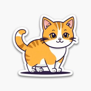 Cute Kitty PNG Stickers – Minimal Art Collection
