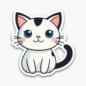 Cute & Ready! Download 6 high-resolution cat PNGs instantly. Minimal and adorable—perfect for planners and digital artwork.