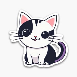 Cartoon Cat Stickers – Digital Transparent Bundle