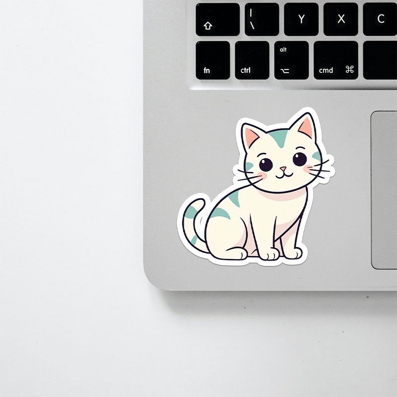 Minimal Cat Outline Stickers | Transparent PNG Set - Image 2