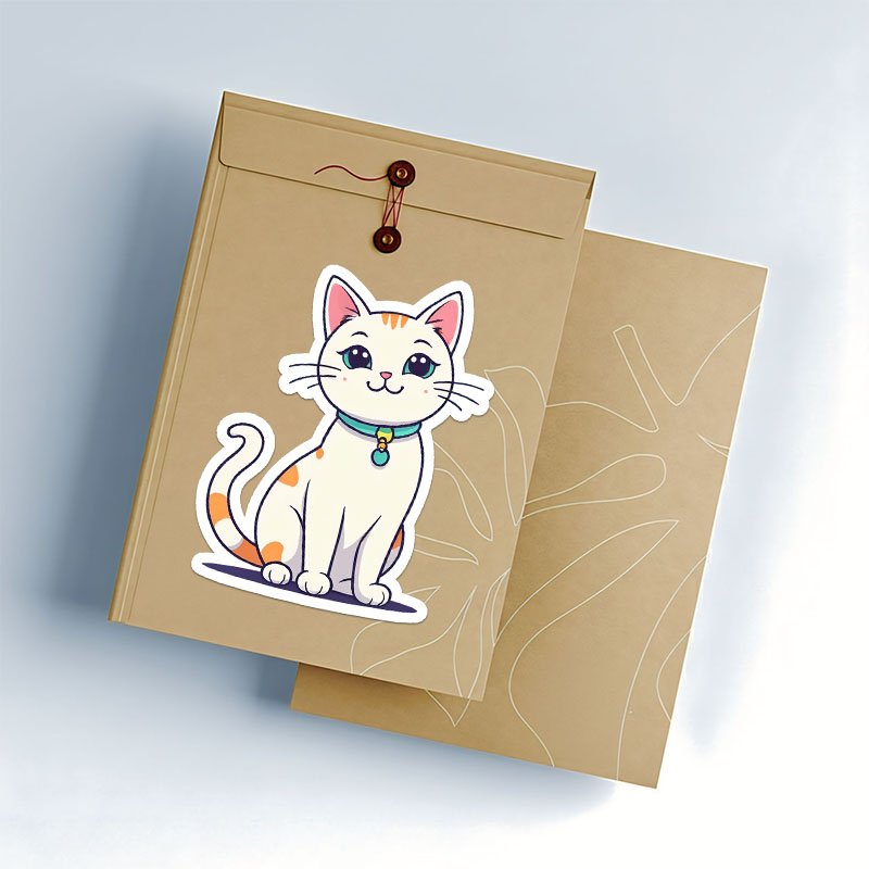 Minimal Cat Digital Stickers | High-Quality PNG Pack - Image 3