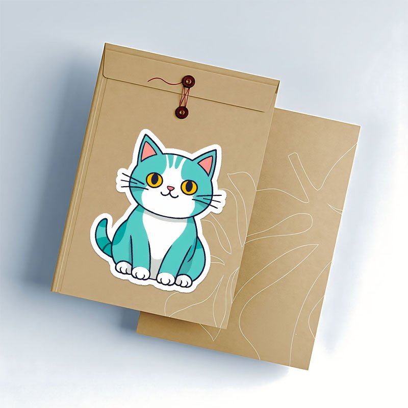 Hand-Drawn Cat Stickers | Cute Digital Outline Pack - Image 3