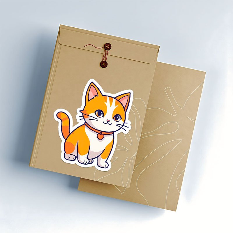 Cartoon Cat Art Stickers | Instant Digital Files - Image 3