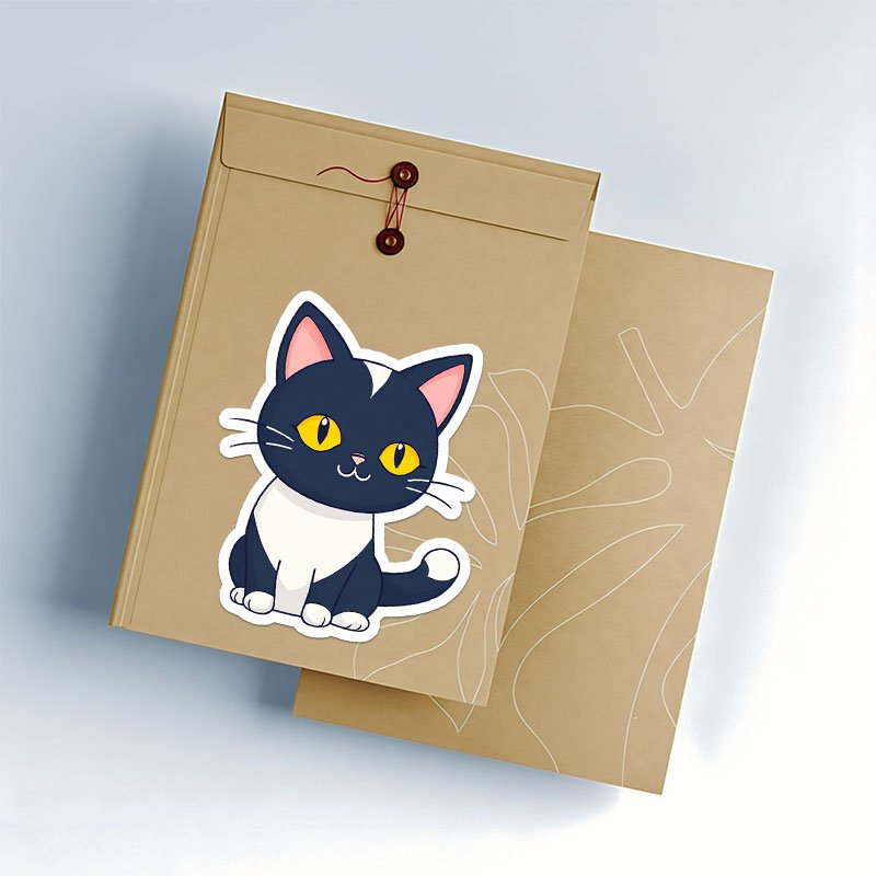 Relaxed Cat Stickers | Cute Digital Aesthetic Art - Image 3