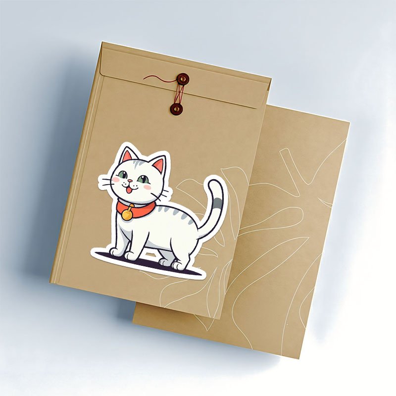 Hand-Drawn Cat PNG Stickers | Kawaii Digital Files - Image 3