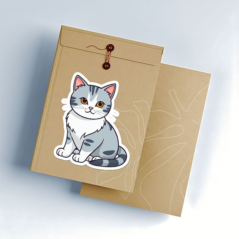 Cat Outline Stickers – High-Quality PNG Pack - Image 3