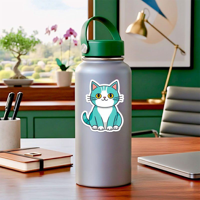 Hand-Drawn Cat Stickers | Cute Digital Outline Pack - Image 4