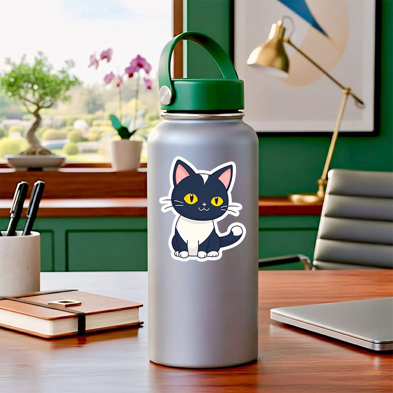 Relaxed Cat Stickers | Cute Digital Aesthetic Art - Image 4