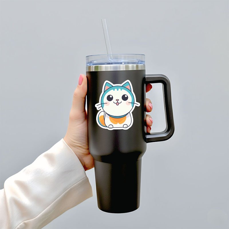 Happy Cat Sticker Pack | 6 Digital PNG Illustrations - Image 5