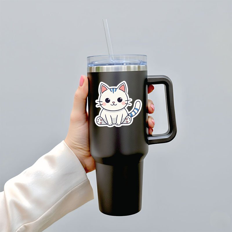 Chill Cat Sticker Sheet | Premium Digital Art Files - Image 5