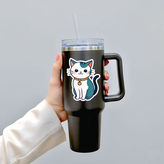 Cute Cat Sticker Pack – 6 PNG Digital Download