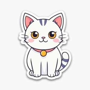 Fun & Creative! Minimal cat PNG sticker pack. 6 transparent files perfect for crafts, planners, and cute digital art.