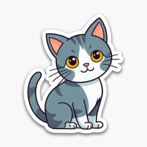 Quick & Stylish! Premium cat PNG stickers—6 files, transparent background. Download instantly for aesthetic projects.