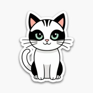 Cute & Joyful! Download 6 cat PNG stickers instantly. Minimalist outlines, premium quality, and transparent background.