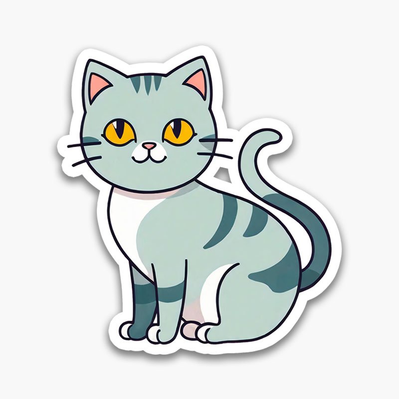 Fast & Bright! Minimal cat sticker PNG pack. 6 files, high resolution, easy to use for planners & cute art designs.
